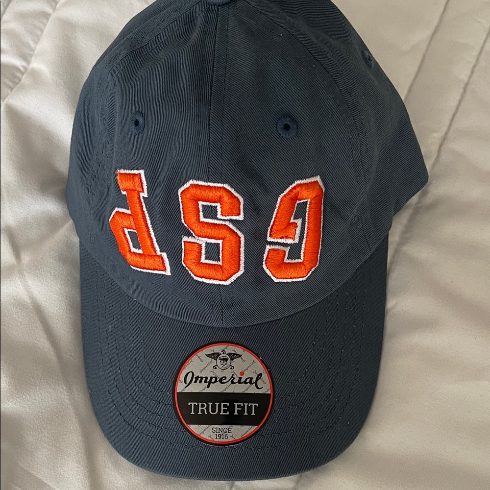 True Fit Navy Cap with Orange Embroidery